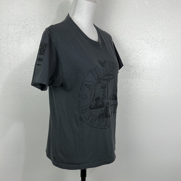 Ahern Rentals Shirt Women Medium Grey Cotton Graphic Short Sleeve Tee Adult - Picture 3 of 10